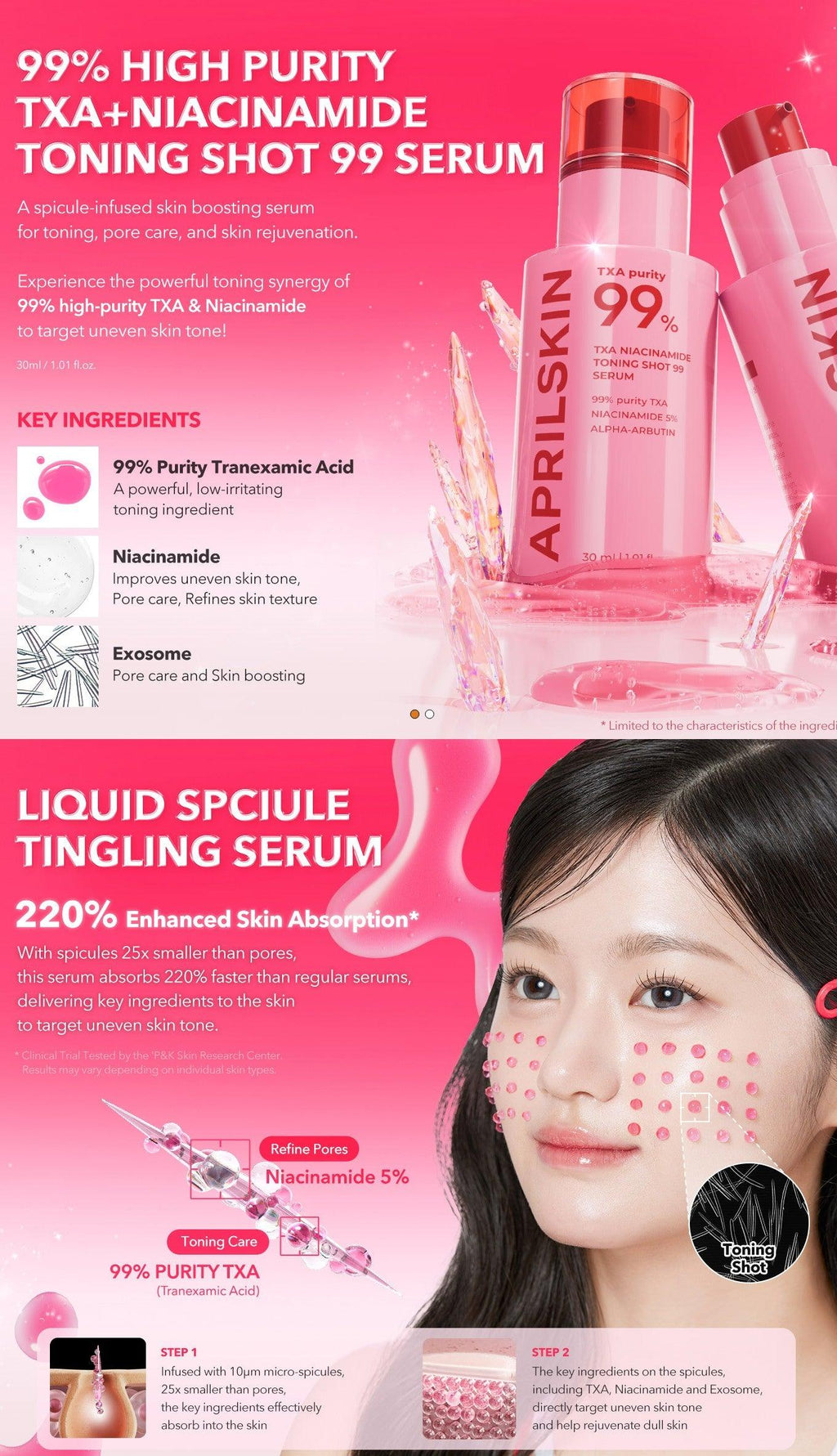 Aprilskin TXA Niacinamide Toning Shot 99 Serum (30ml)