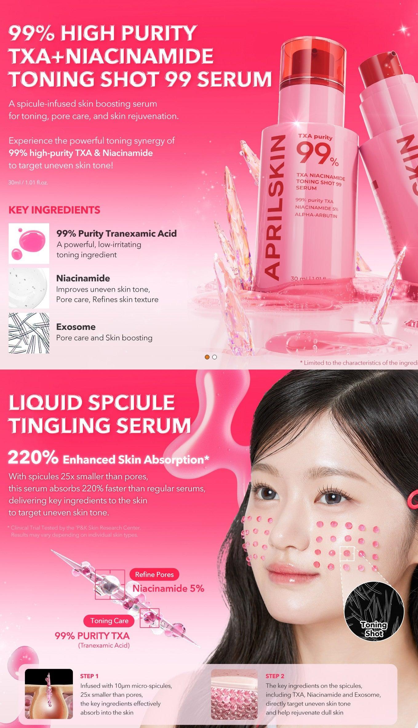 Aprilskin TXA Niacinamide Toning Shot 99 Serum (30ml)